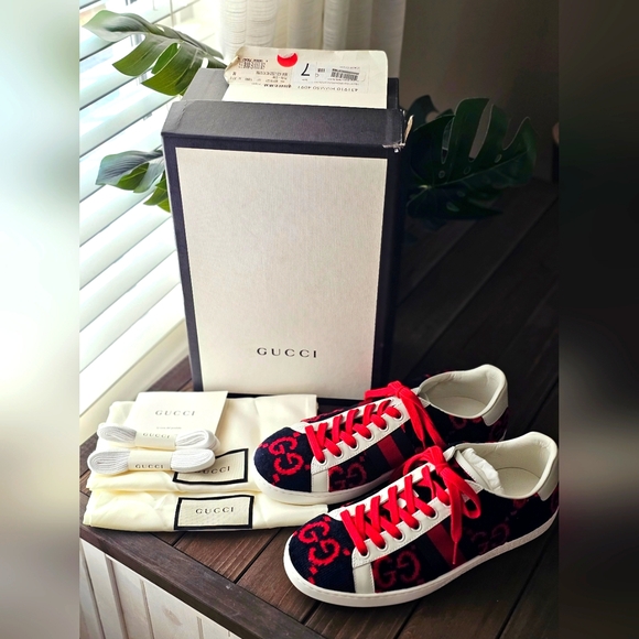 Gucci Shoes - GUCCI Velvet GG Sponge Sneakers